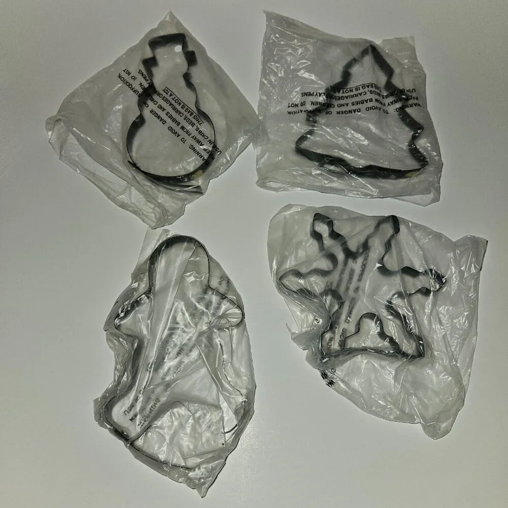 4 Holiday Pancake Molds Christmas Tree Snowflake Snowman Gingerbread NEVER USED